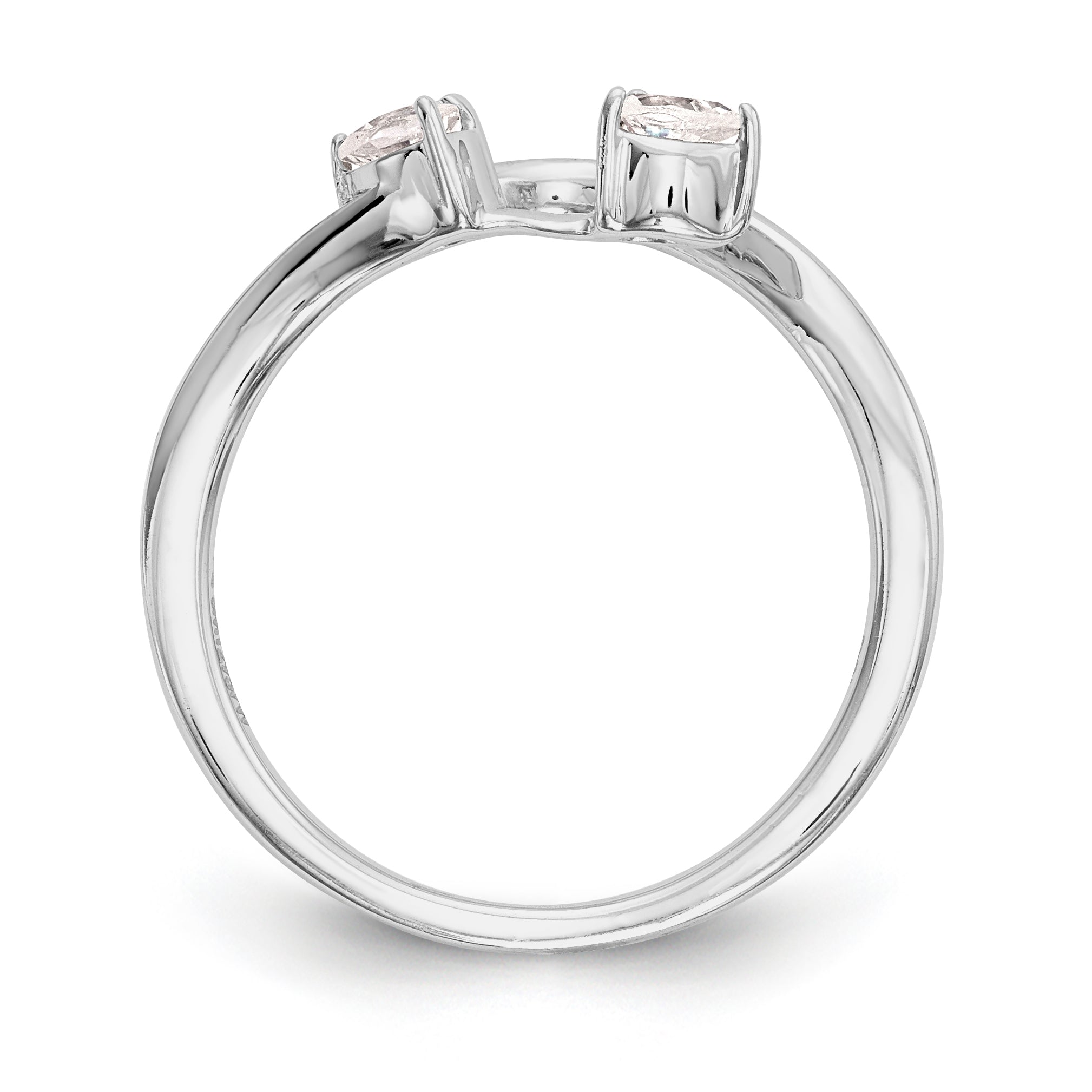 14K Weißgold Ehering mit Diamanten im Tropfen-Schliff