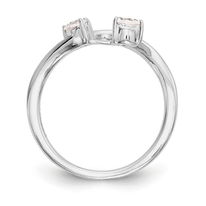 14K Weißgold Ehering mit Diamanten im Tropfen-Schliff