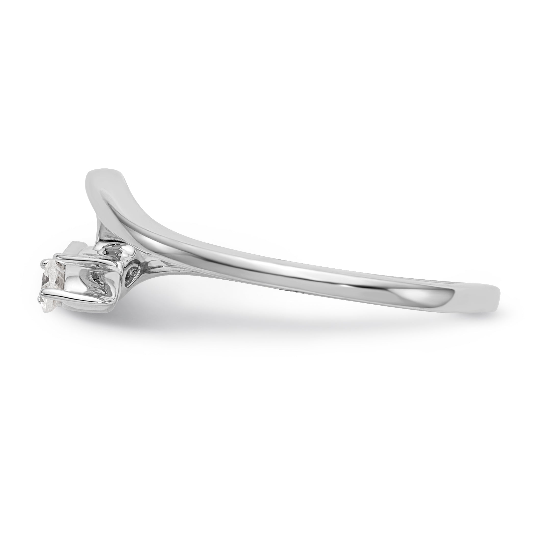 14K Weißgold Ehering mit Diamanten im Tropfen-Schliff