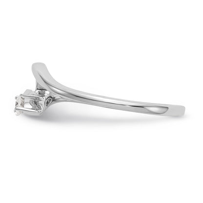 14K Weißgold Ehering mit Diamanten im Tropfen-Schliff
