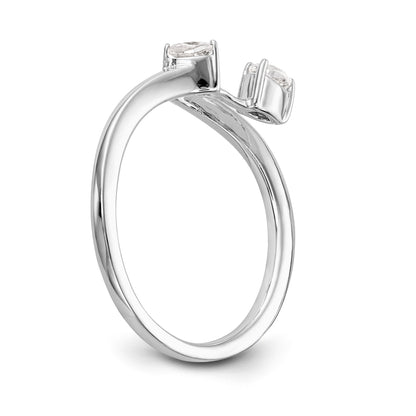 14K Weißgold Ehering mit Diamanten im Tropfen-Schliff