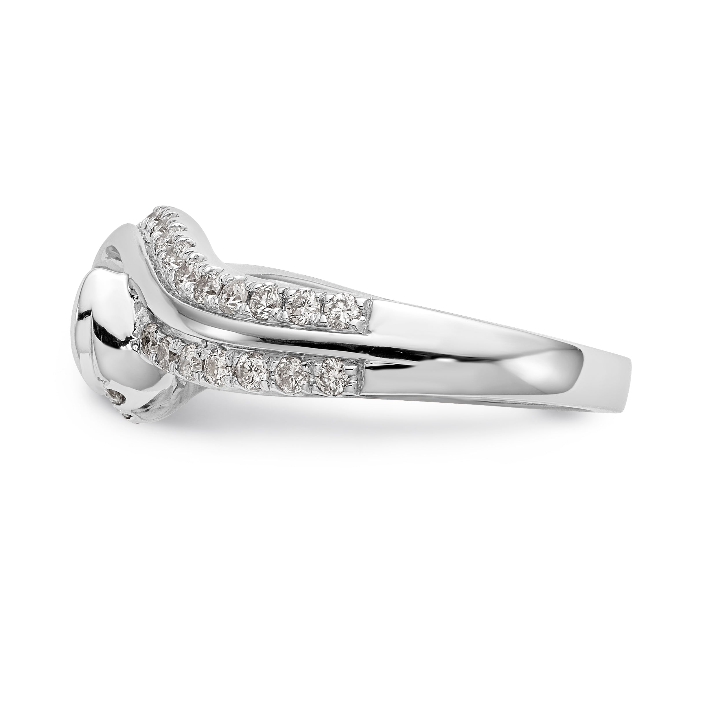 14K Weißgold Verlobungsring mit simulierten Diamanten