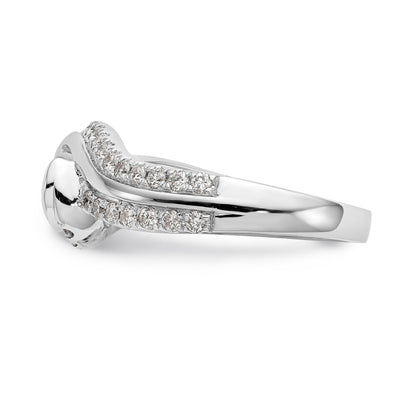 14K Weißgold Verlobungsring mit simulierten Diamanten
