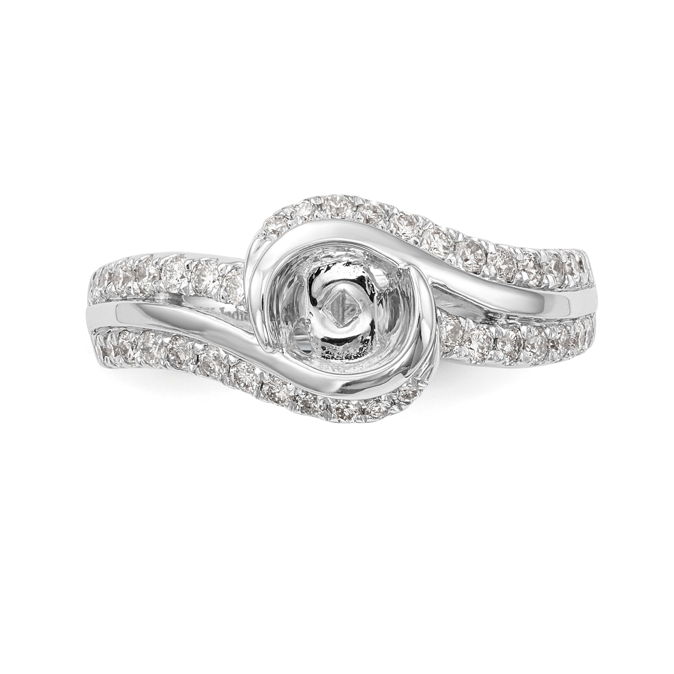 14K Weißgold Verlobungsring mit simulierten Diamanten