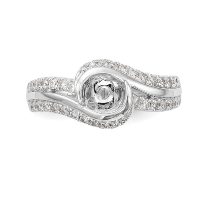 14K Weißgold Verlobungsring mit simulierten Diamanten