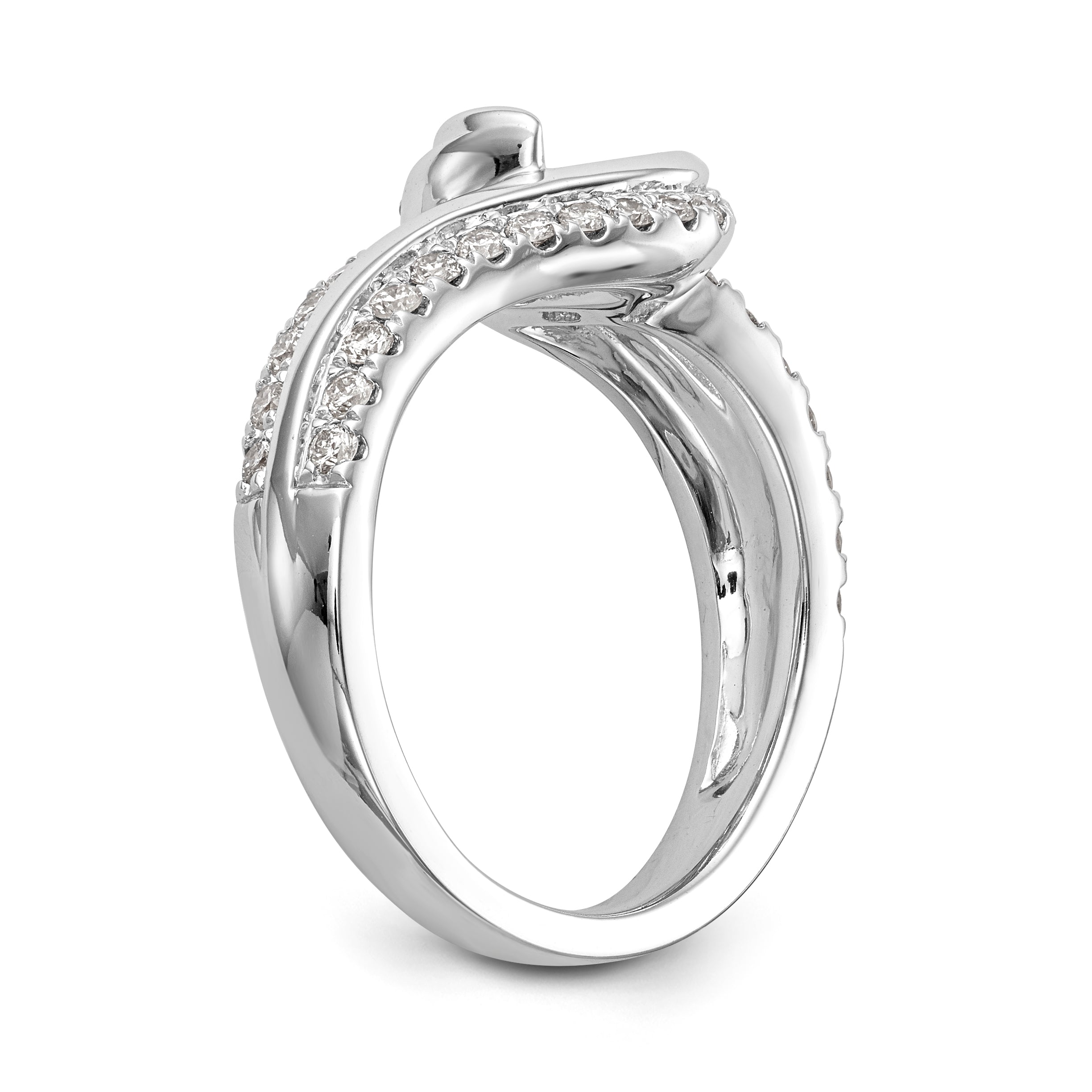 14K Weißgold Verlobungsring mit simulierten Diamanten