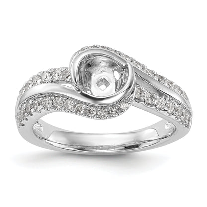 14K Weißgold Verlobungsring mit simulierten Diamanten