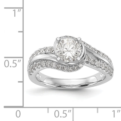 14K Weißgold Verlobungsring mit simulierten Diamanten