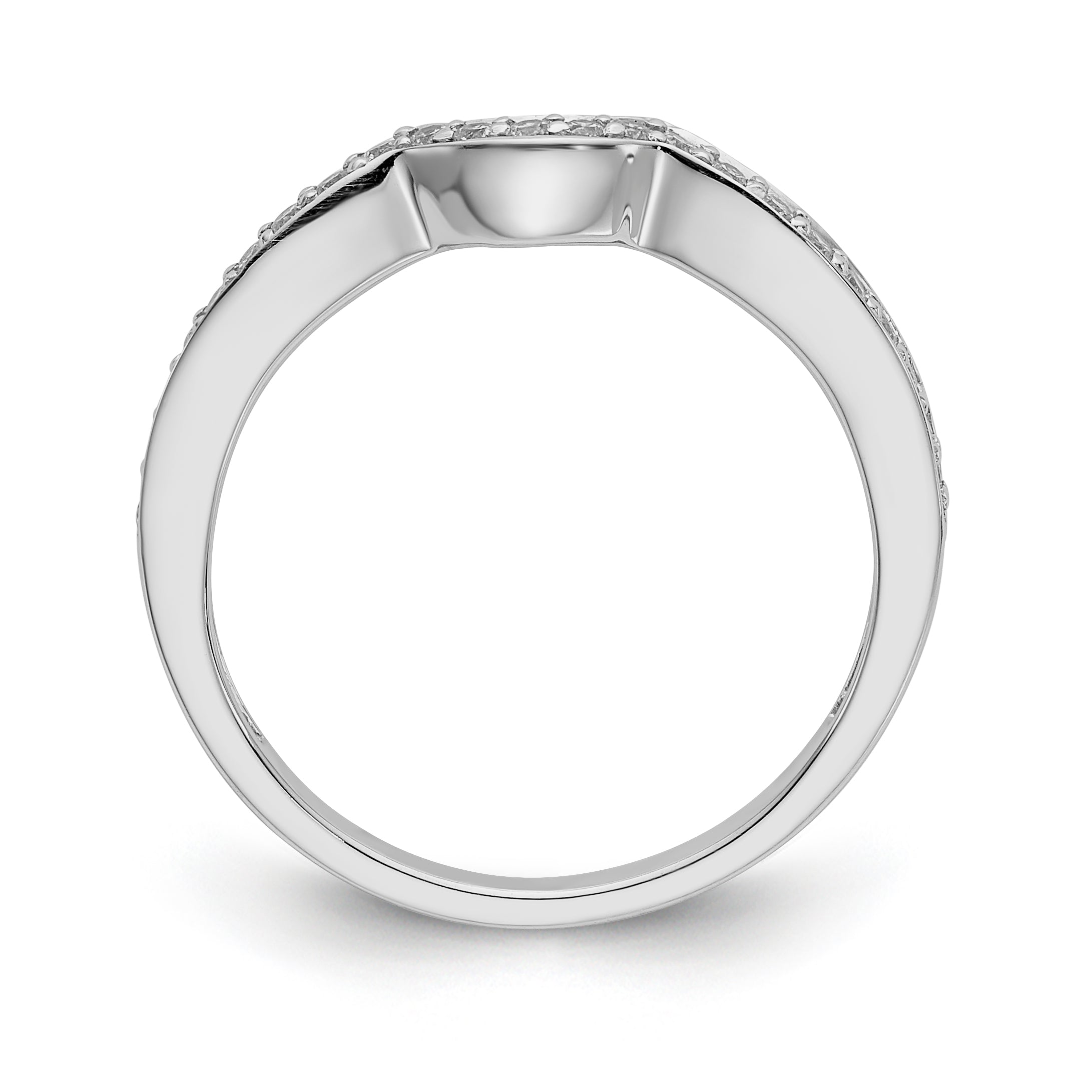 14K Weißgold Ehering mit Diamanten