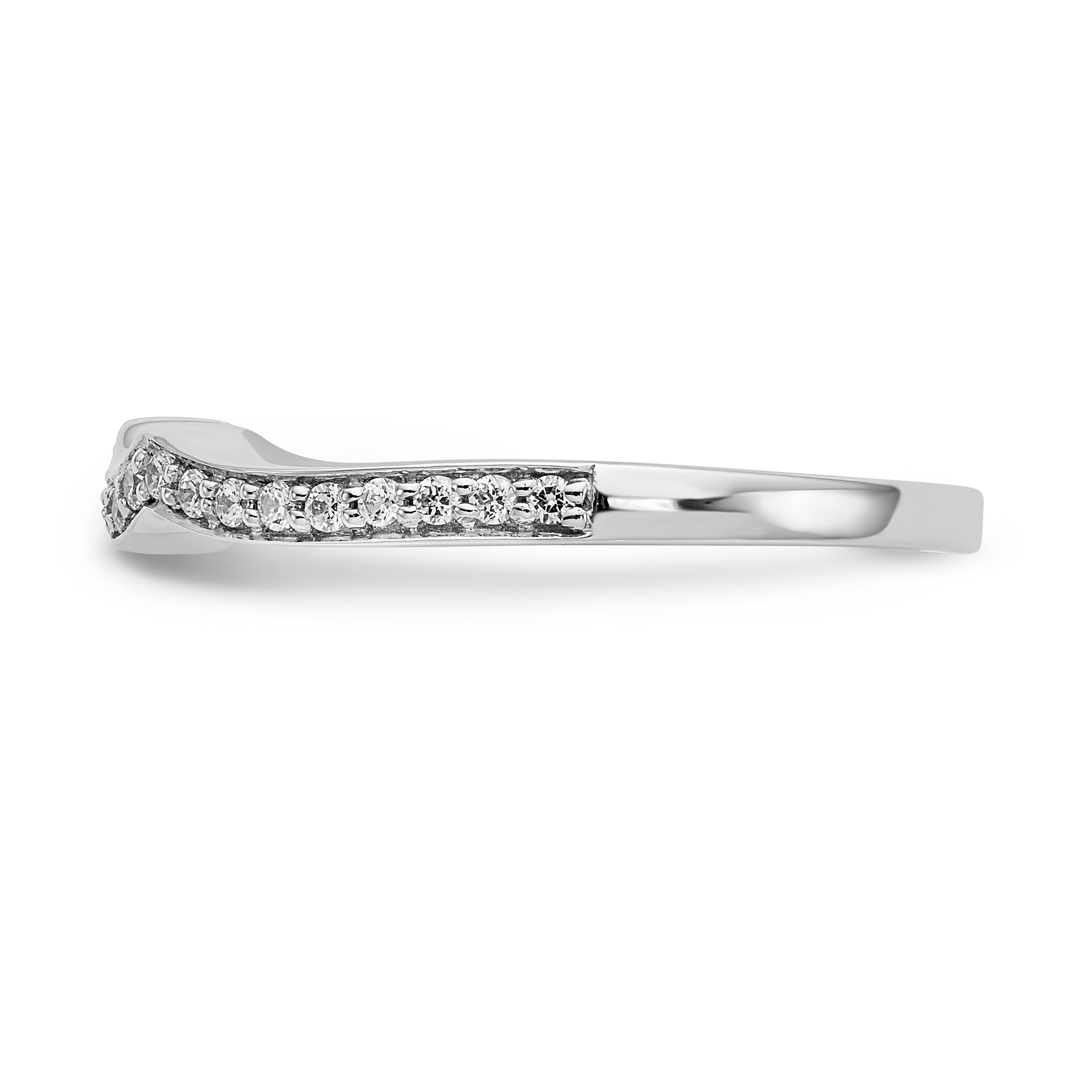14K Weißgold Ehering mit Diamanten