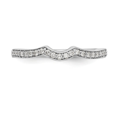 14K Weißgold Ehering mit Diamanten