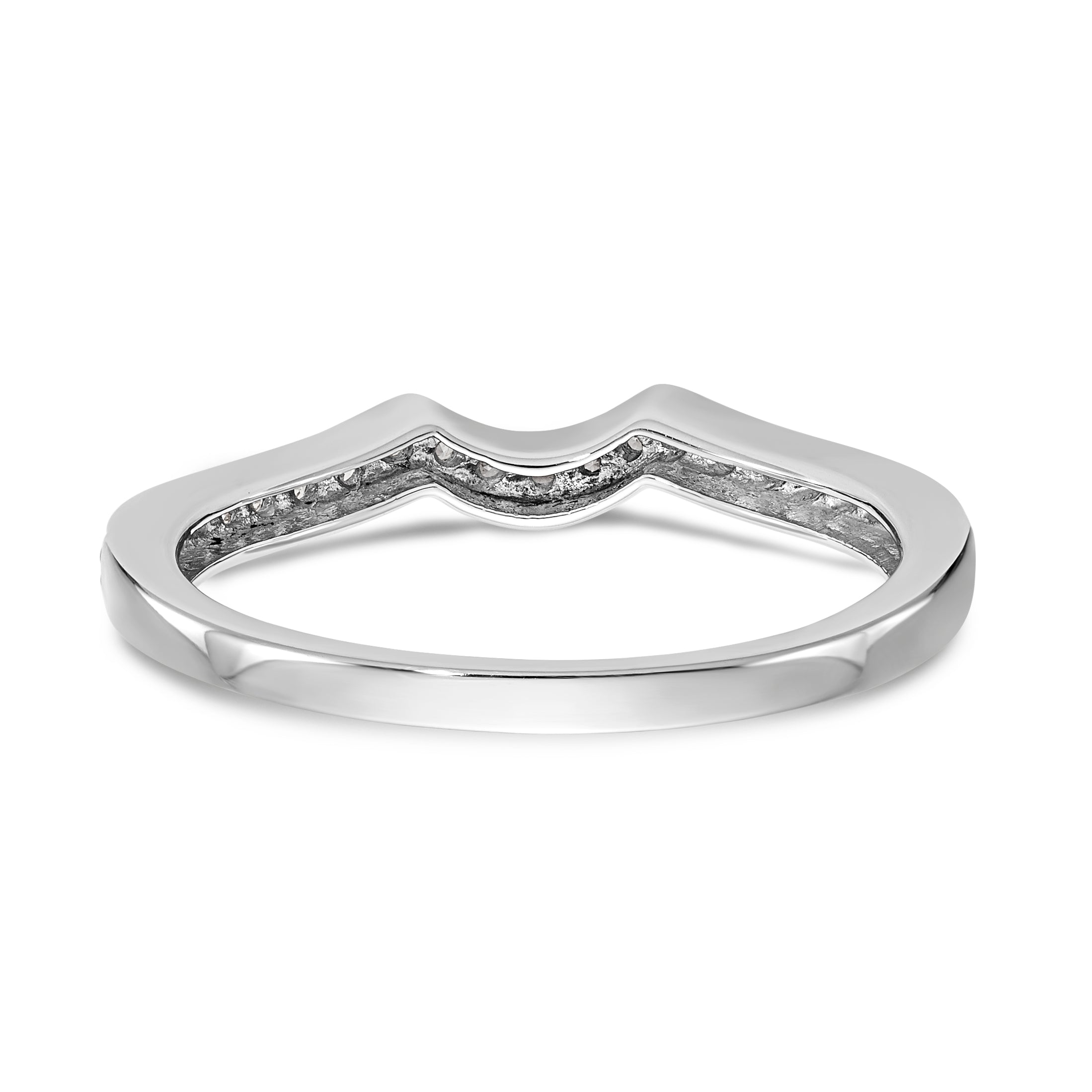 14K Weißgold Ehering mit Diamanten