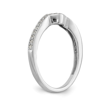 14K Weißgold Ehering mit Diamanten