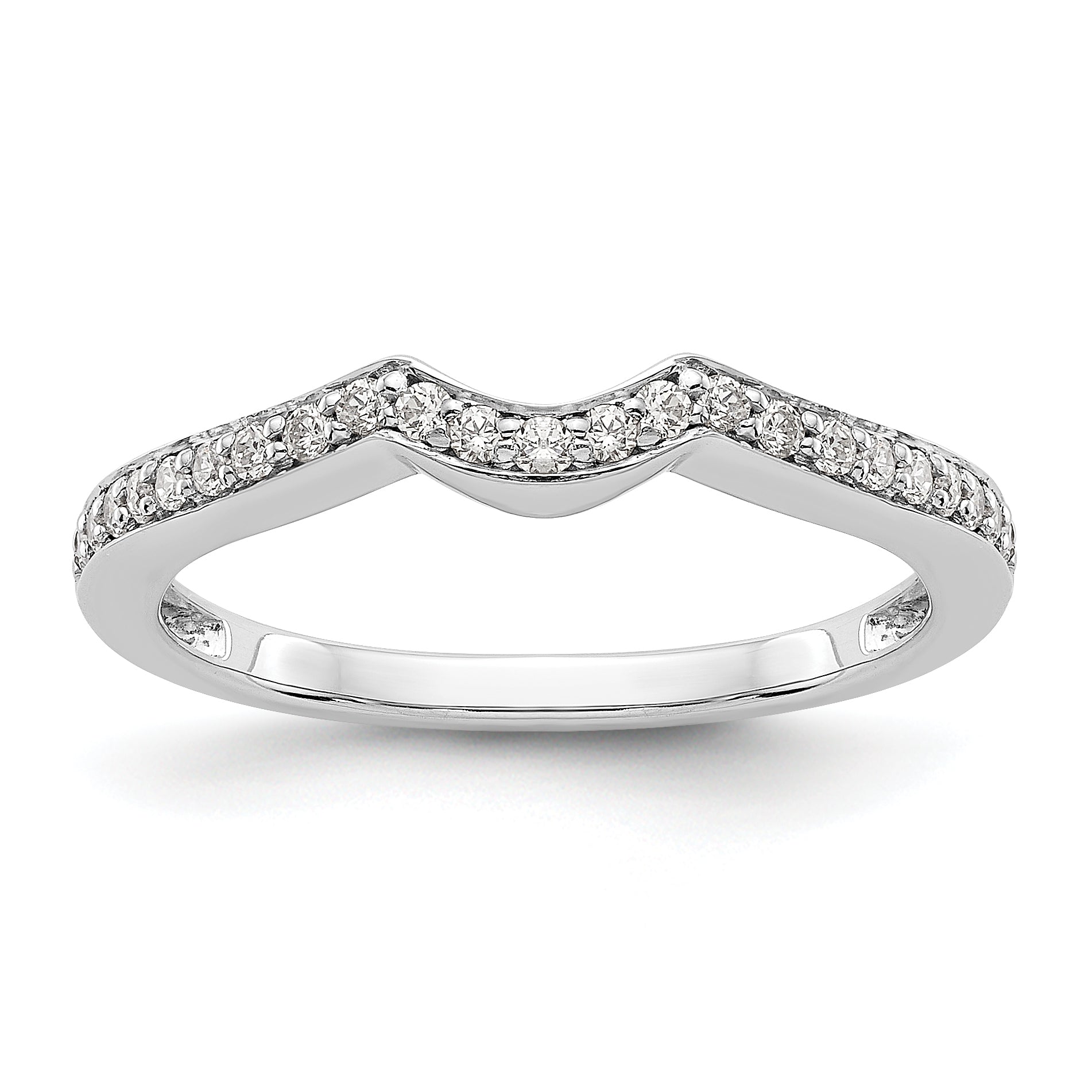 14K Weißgold Ehering mit Diamanten