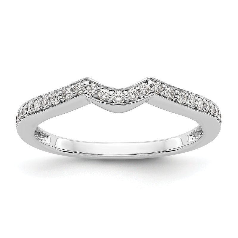 14K Weißgold Ehering mit Diamanten
