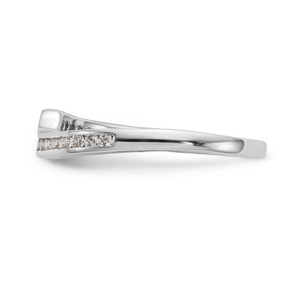 14K Weißgold Diamant-Ehering, gewellt