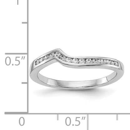 14K Weißgold Diamant-Ehering mit geschwungenem Design