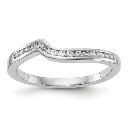 14K Weißgold Diamant-Ehering mit geschwungenem Design