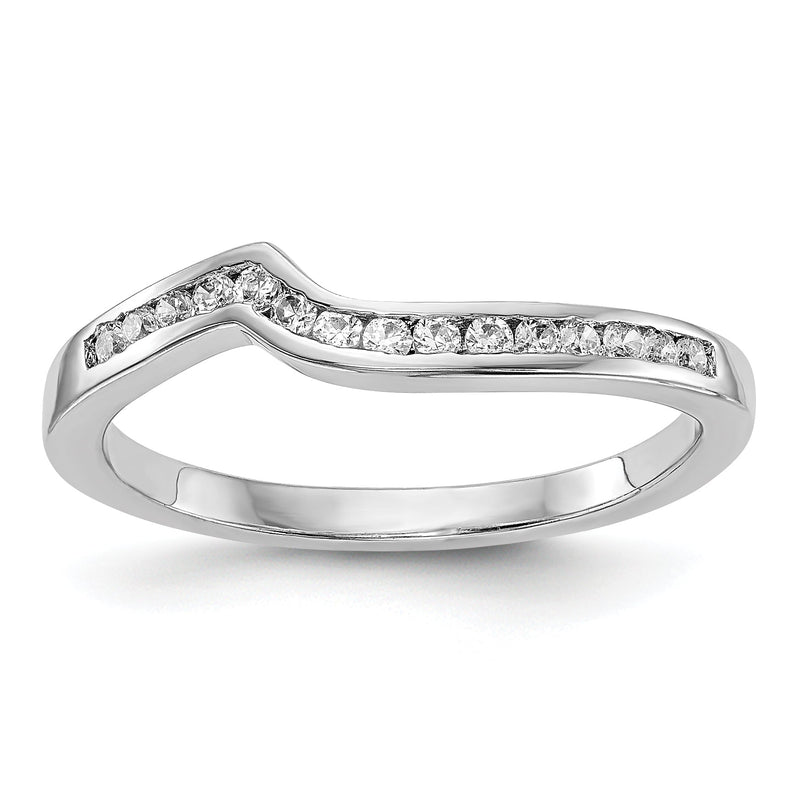 14K Weißgold Diamant-Trauring in Contour-Form