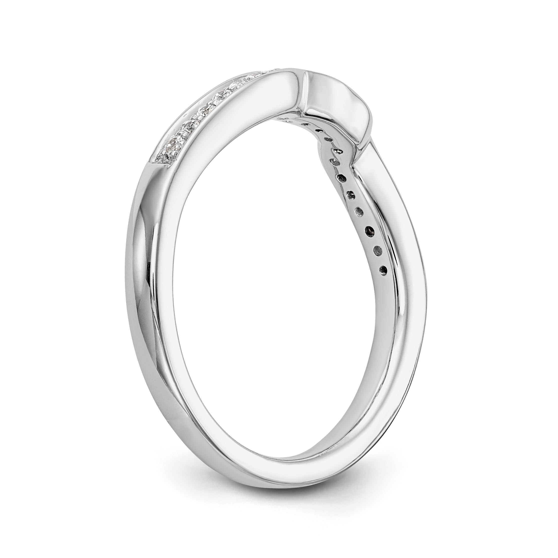 14K Weißgold Diamant-Trauring