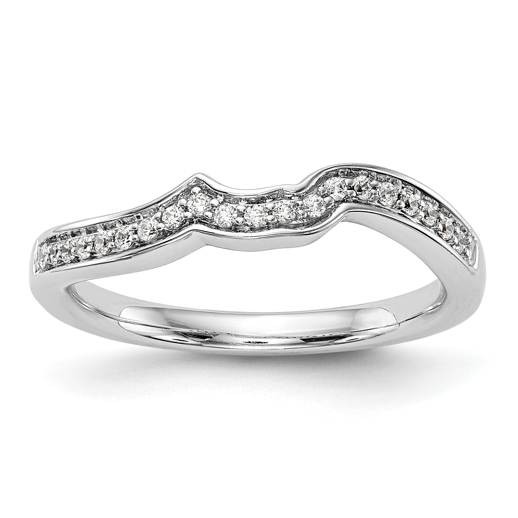 14K Weißgold Diamant-Trauring