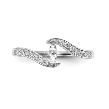 Verlobungsring aus 14K Weißgold mit Krappenfassung, Bypass-Design und simuliertem Diamanten