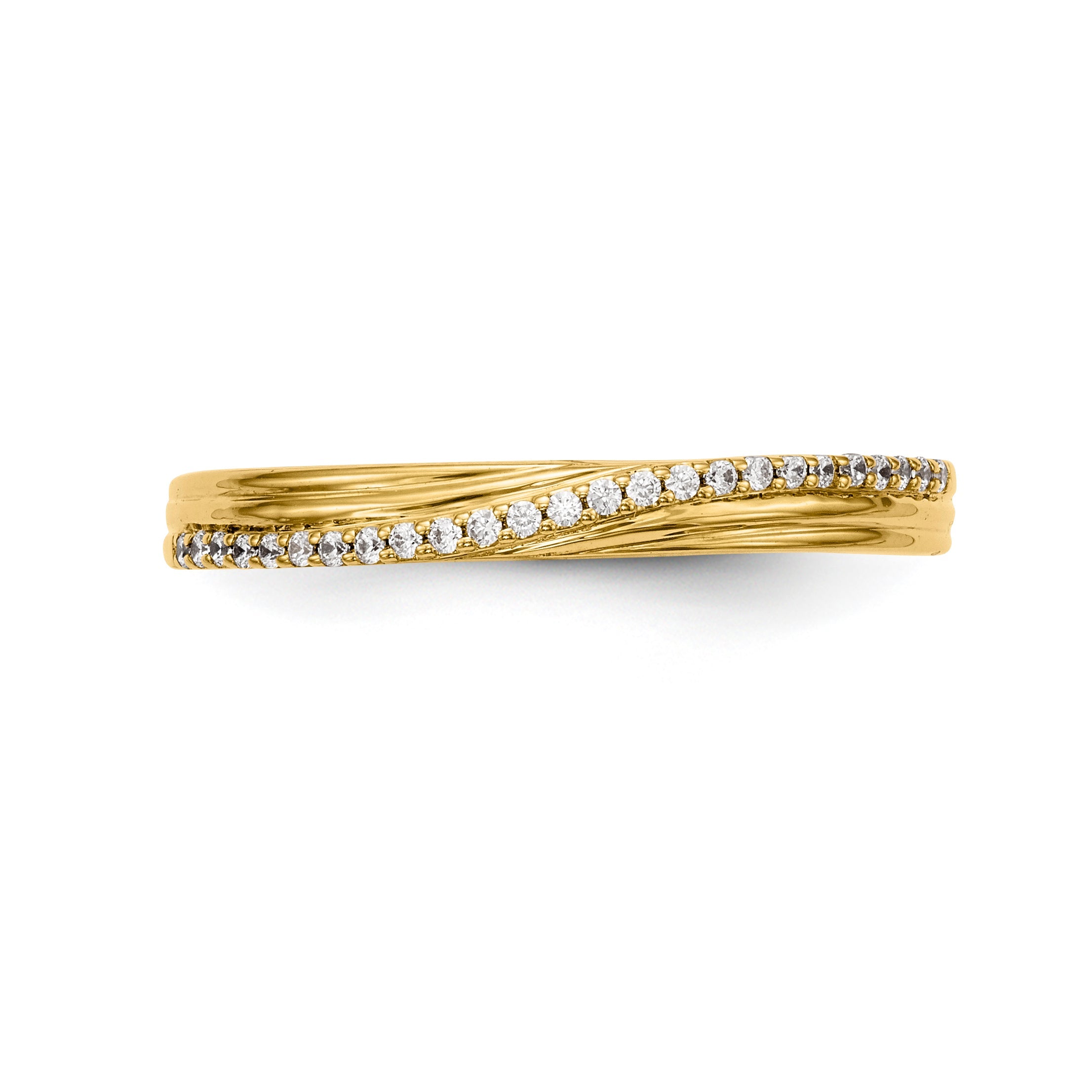 14K Weißgold Diamant-Trauring