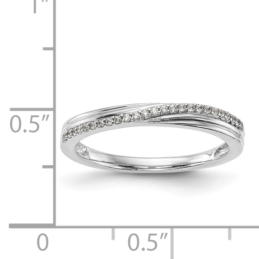 14K Weißgold Diamant-Trauring