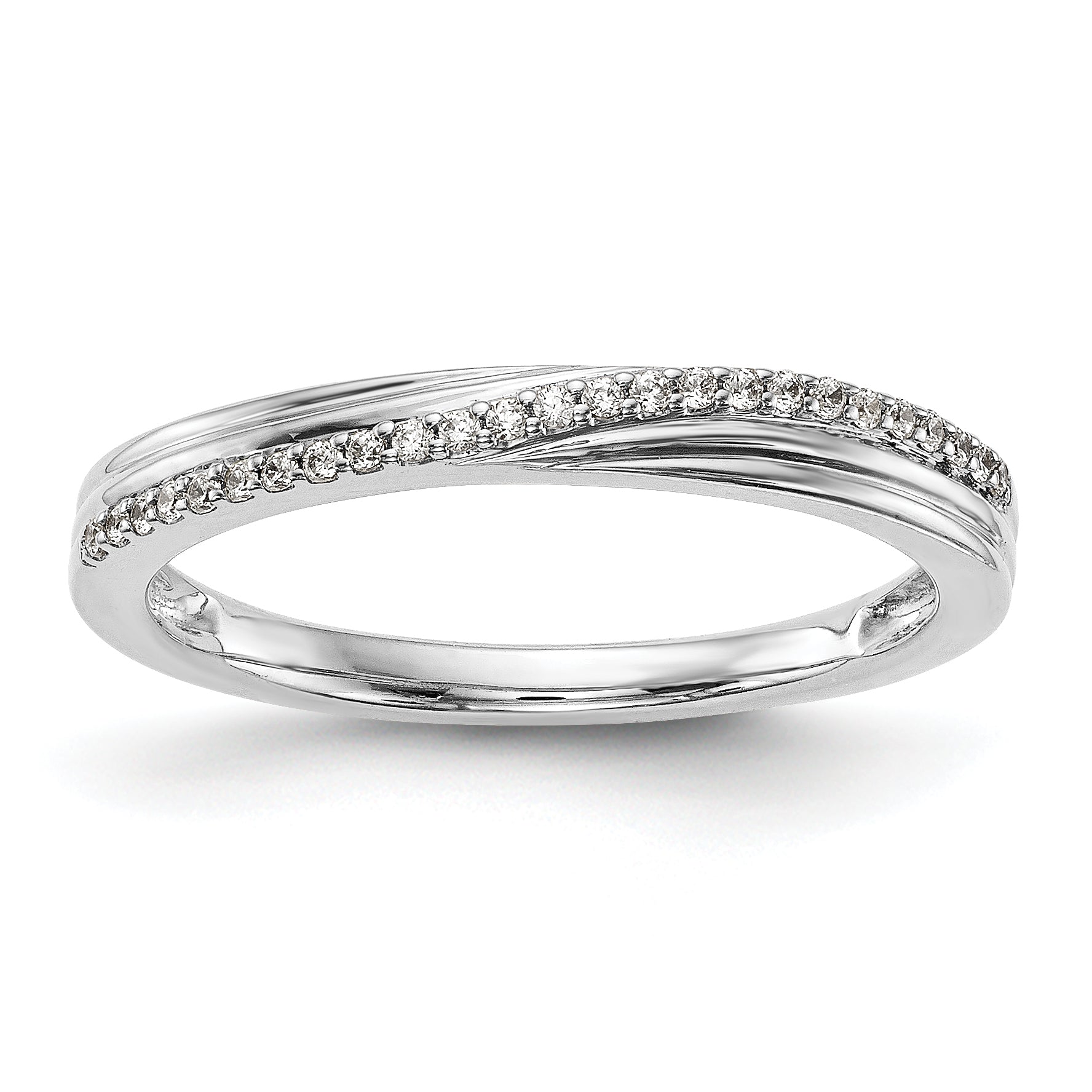 14K Weißgold Diamant-Trauring