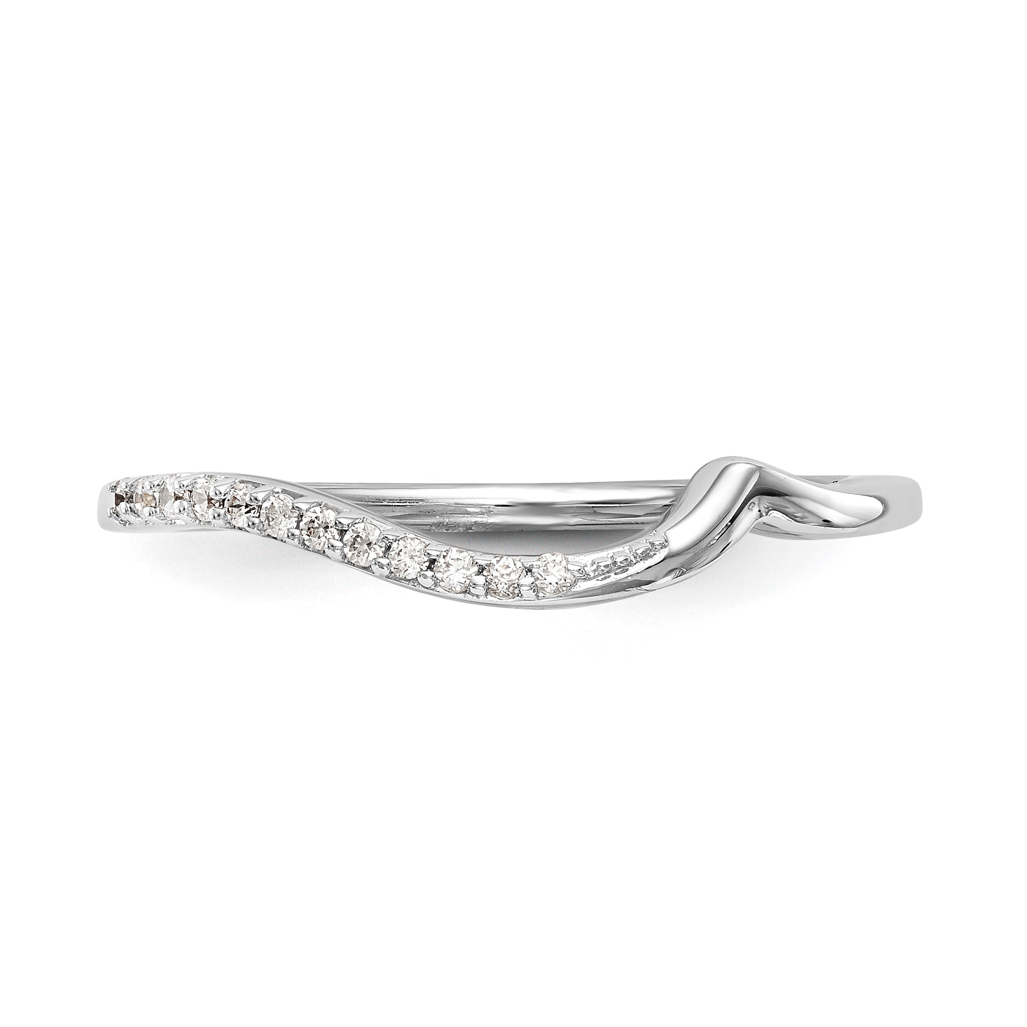 14K Weißgold Diamant-Trauring