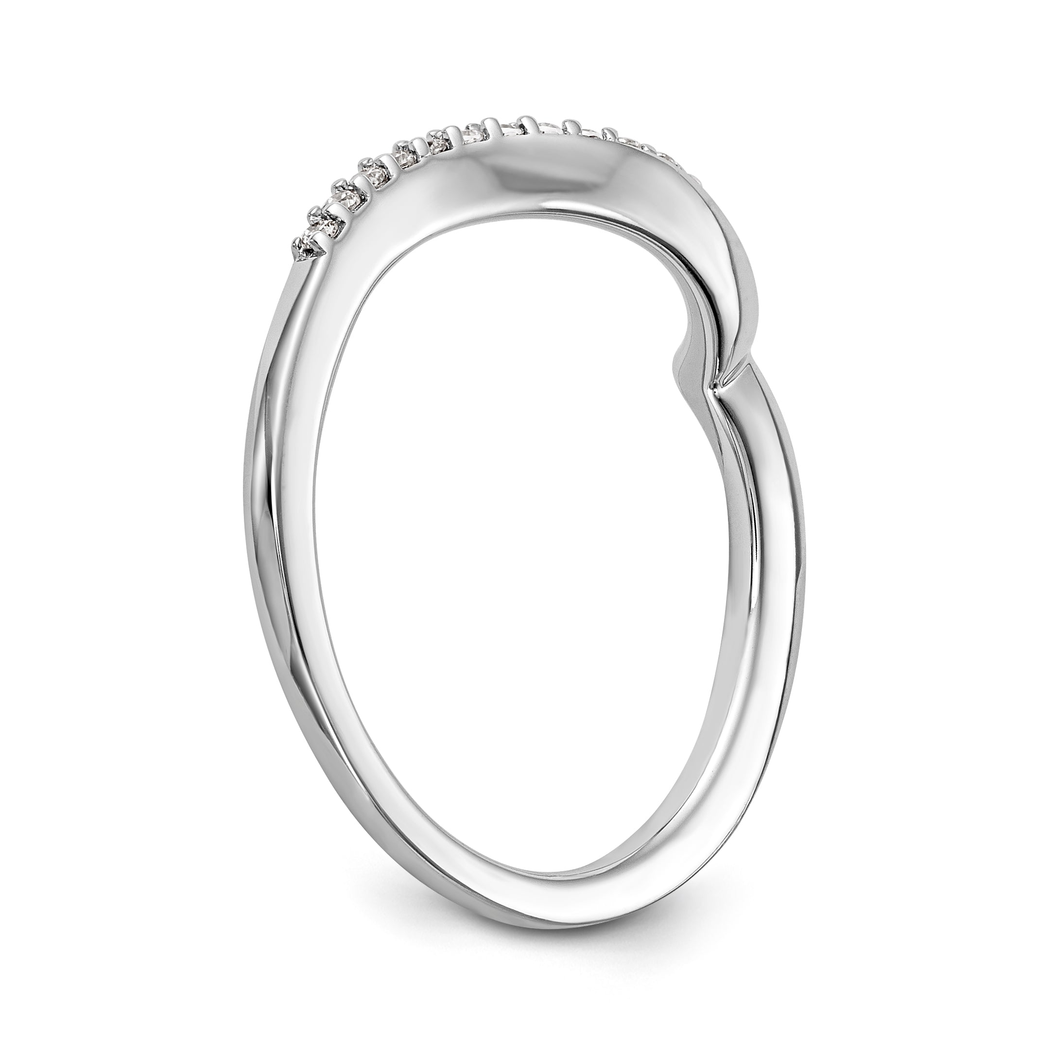 14K Weißgold Diamant-Trauring