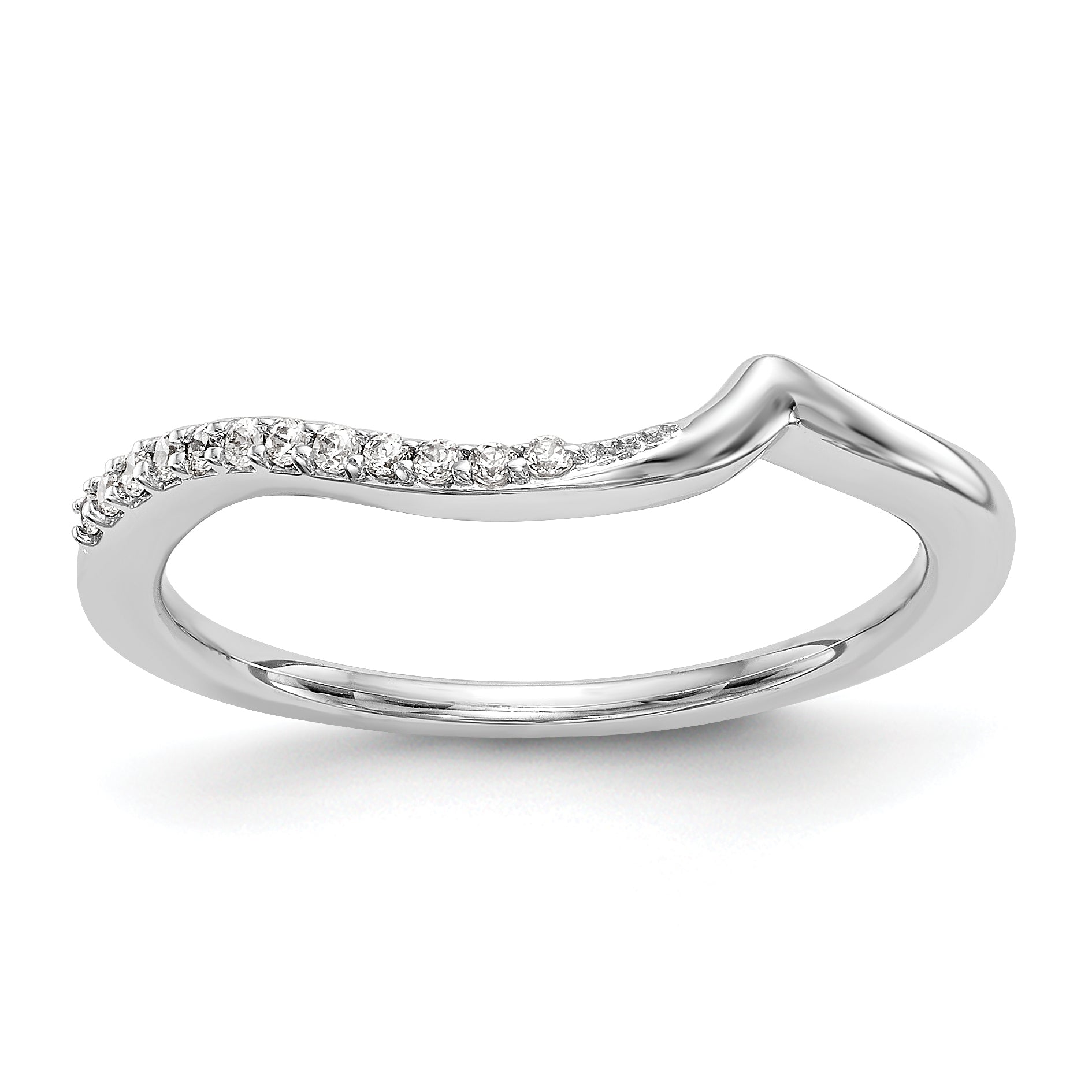 14K Weißgold Diamant-Trauring