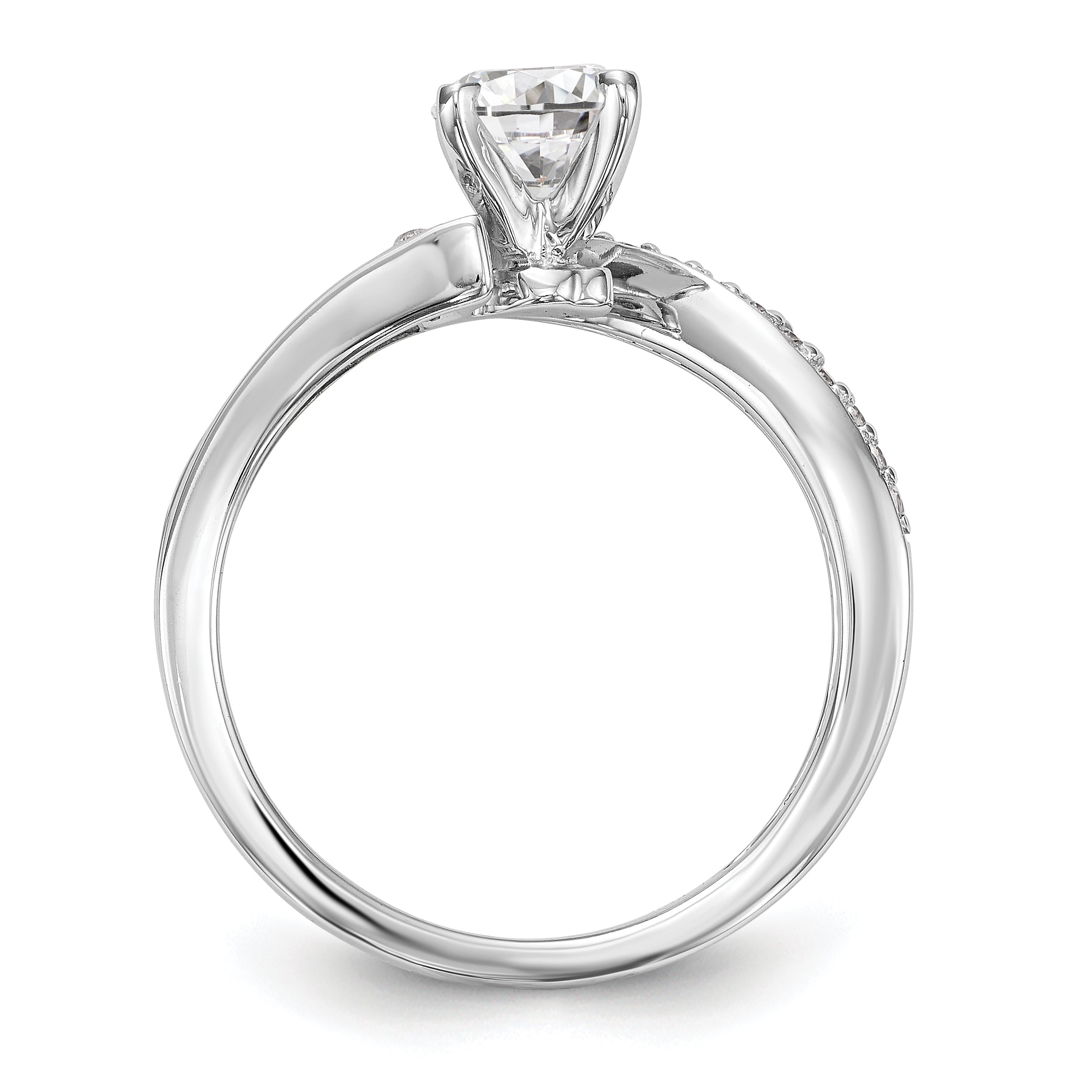 14K Bicolor Ring mit Peg-Fassung und simuliertem Diamanten