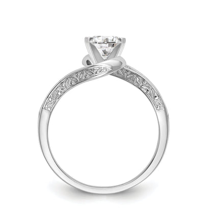 Verlobungsring 14K Weißgold mit Labordiamant im Bypass-Design