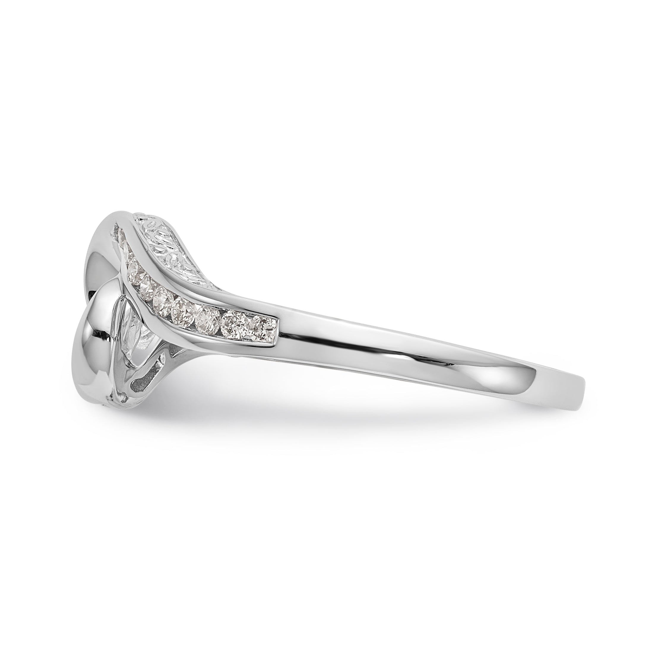 Verlobungsring 14K Weißgold mit Labordiamant im Bypass-Design