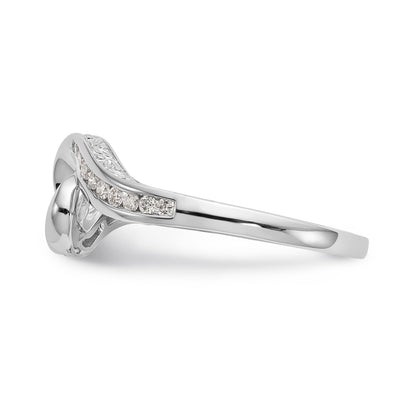 Verlobungsring 14K Weißgold mit Labordiamant im Bypass-Design