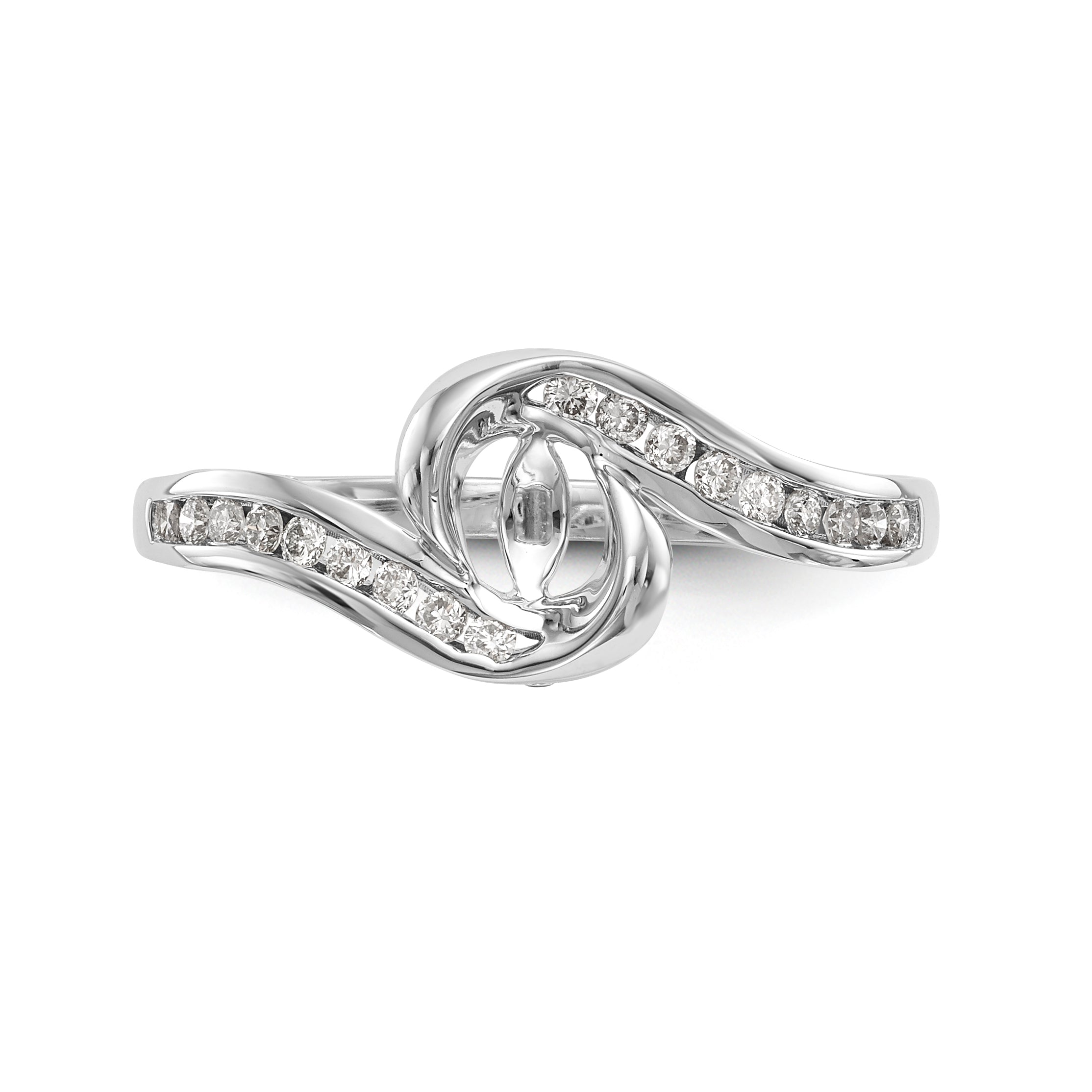 Verlobungsring 14K Weißgold mit Labordiamant im Bypass-Design