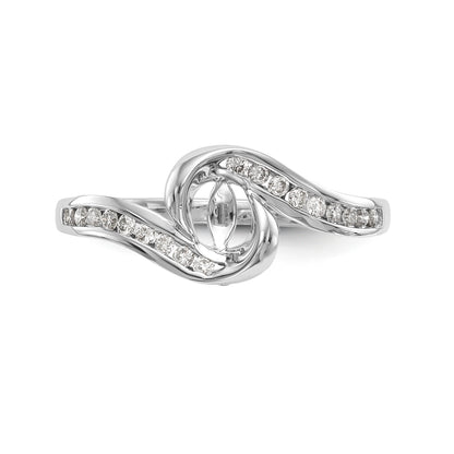 Verlobungsring 14K Weißgold mit Labordiamant im Bypass-Design
