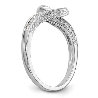 Verlobungsring 14K Weißgold mit Labordiamant im Bypass-Design