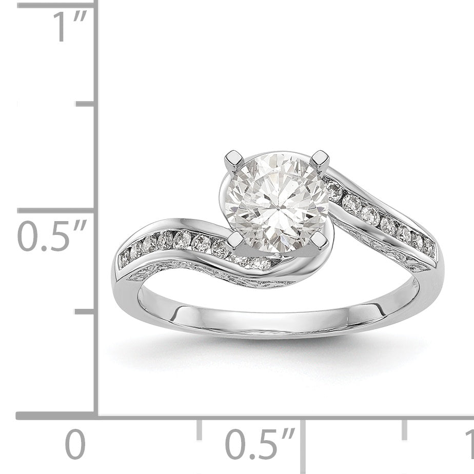 Verlobungsring 14K Weißgold mit Labordiamant im Bypass-Design