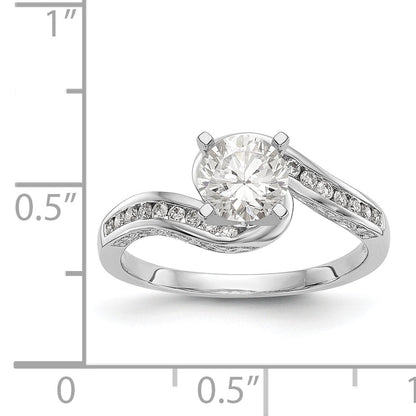 Verlobungsring 14K Weißgold mit Labordiamant im Bypass-Design