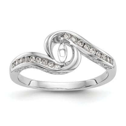 Verlobungsring 14K Weißgold mit Labordiamant im Bypass-Design