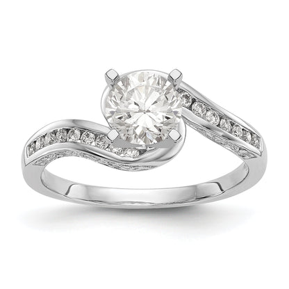 Verlobungsring 14K Weißgold mit Labordiamant im Bypass-Design