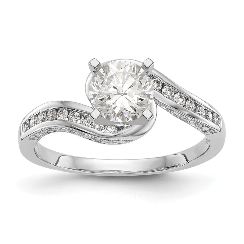 Verlobungsring 14K Weißgold mit Labordiamant im Bypass-Design