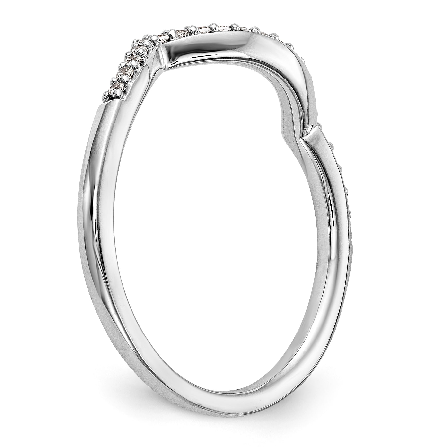 14K Weißgold Diamant-Trauring