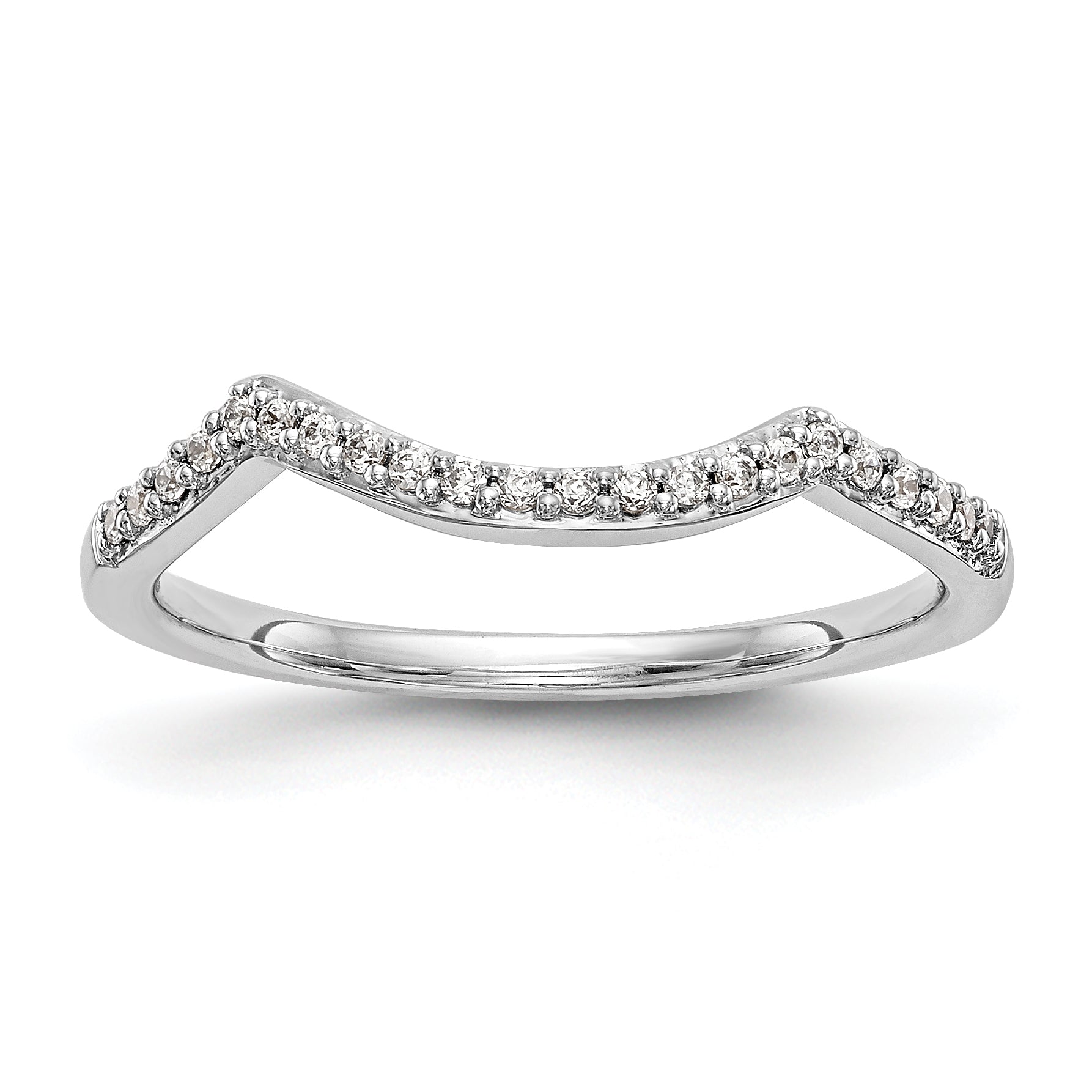 14K Weißgold Diamant-Trauring
