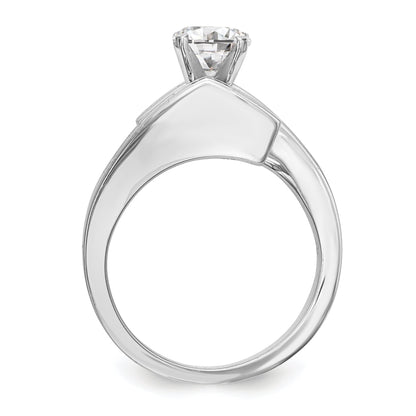 Bypass-Verlobungsring aus 14K Weißgold mit Krappenfassung und simuliertem Diamanten