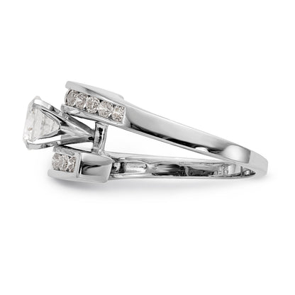 Bypass-Verlobungsring aus 14K Weißgold mit Krappenfassung und simuliertem Diamanten