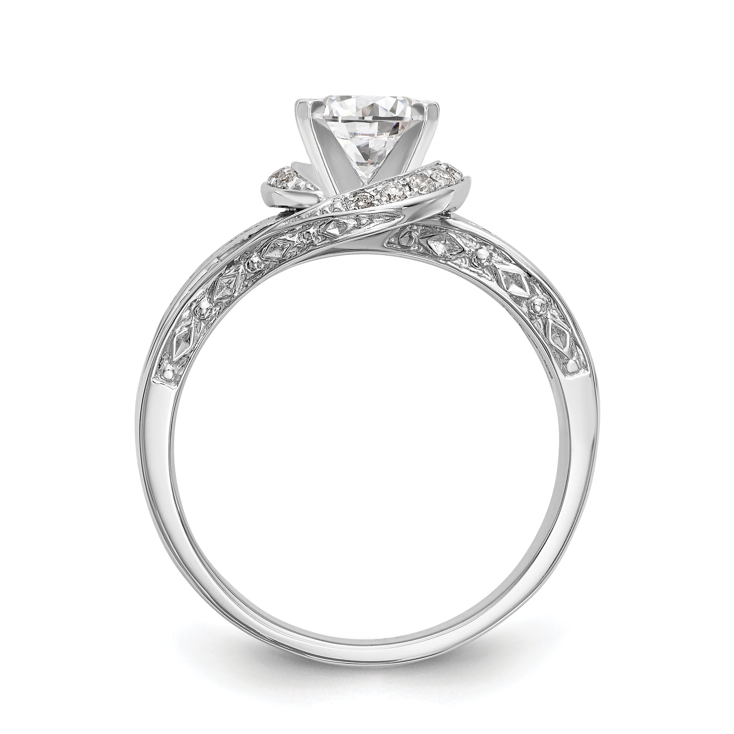Verlobungsring aus 14K Weißgold mit simuliertem Diamanten