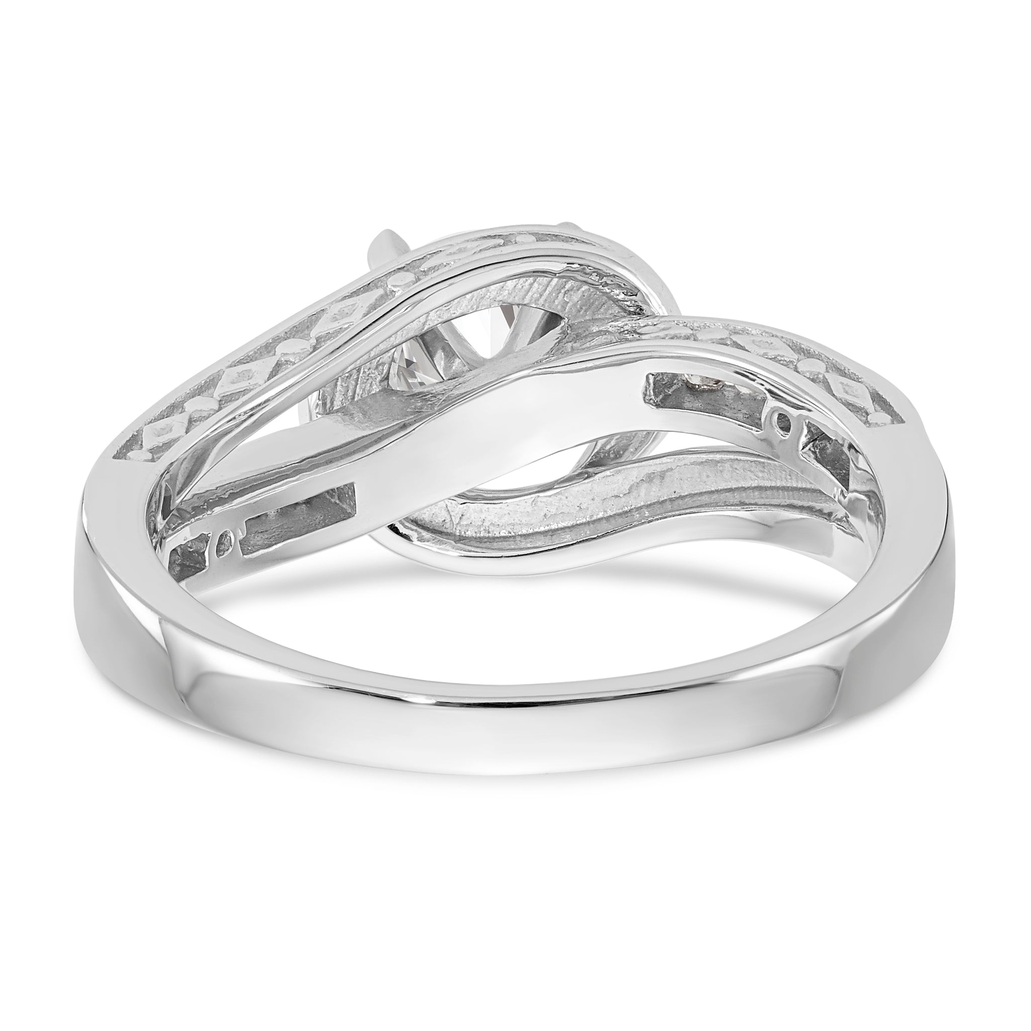 Verlobungsring aus 14K Weißgold mit simuliertem Diamanten
